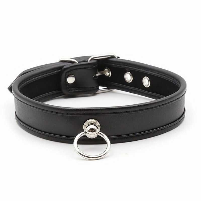 Collier Gothique BDSM Cuir PU – Noir, Avec Attache Pour Laisse, Neuf Avec étiquettes
