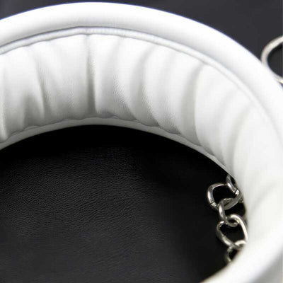 Collier Blanc BDSM anneau