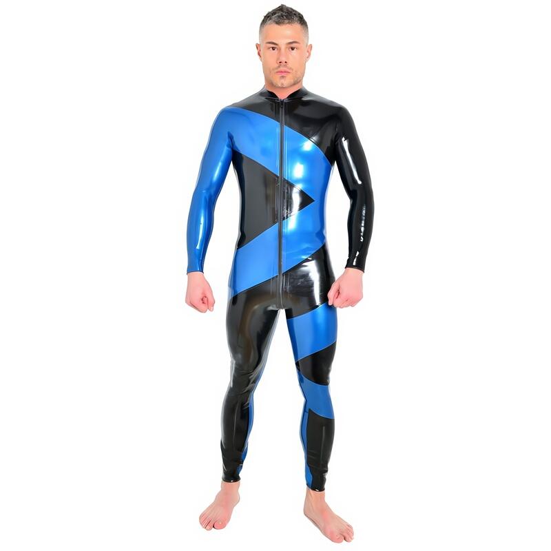 Combinaison Latex Bleu Homme